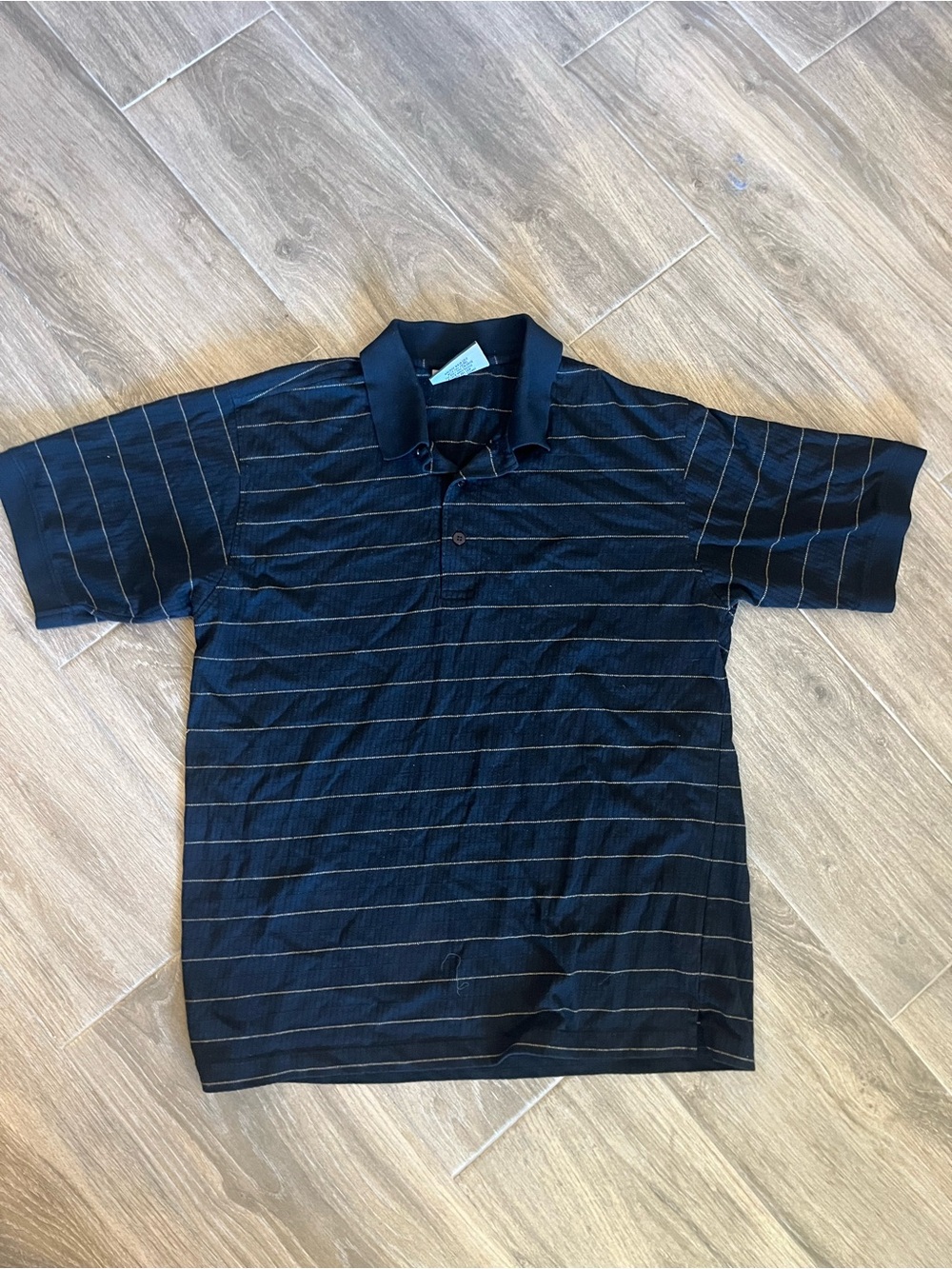 Steve & Barry's Navy Blue Polo with Thin White Pinstripes